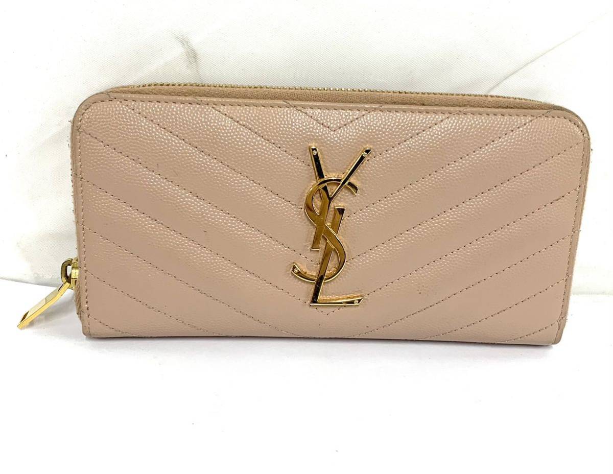 【美品】サンローラン 長財布 ラウンドファスナー ホワイト Vステッチ 楽天市場】サンローラン 財布 カサンドラ 長財布 アイボリー系