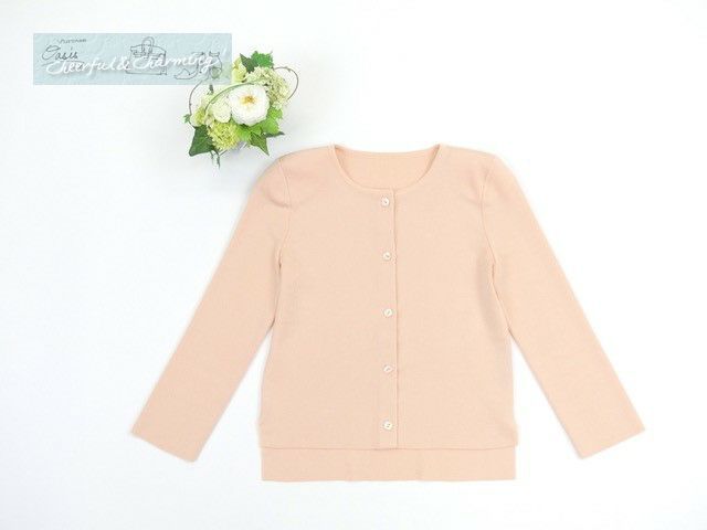 FOXEY カーディガン コンパクト 38 ベリーニ シルクウール#ロゴ入シェルボタン 31280 B＋＋