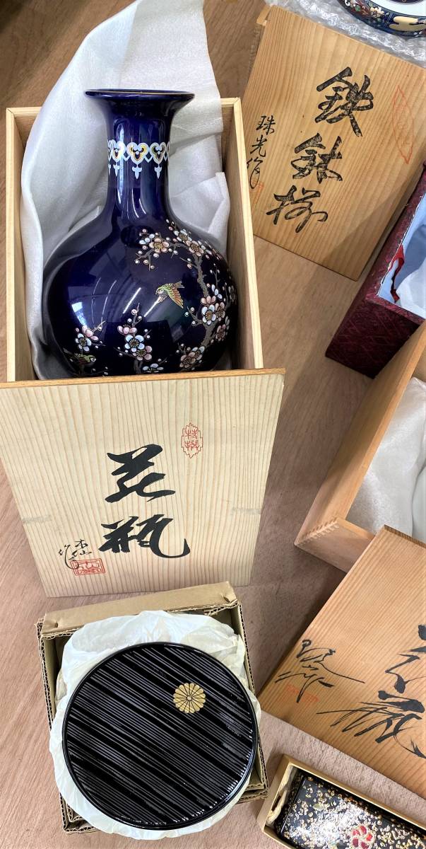 花瓶 陶器 壺 花器 骨董品 中国古美術『五彩 唐物 天球瓶 龍鳳文