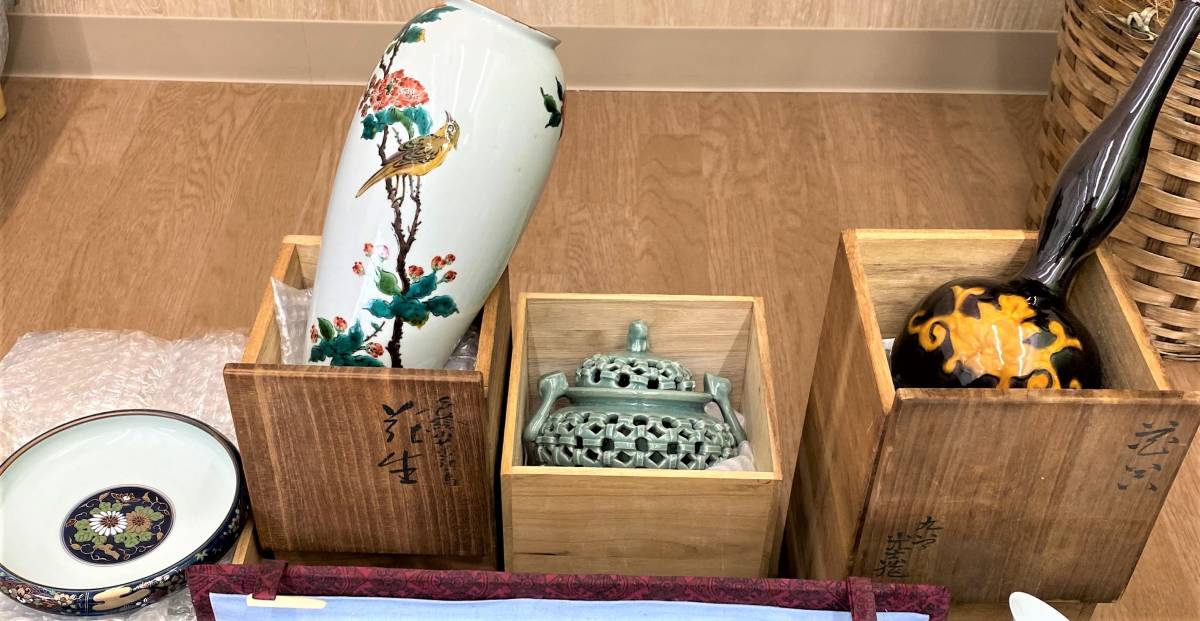 花瓶 陶器 壺 花器 骨董品 中国古美術『五彩 唐物 天球瓶 龍鳳文