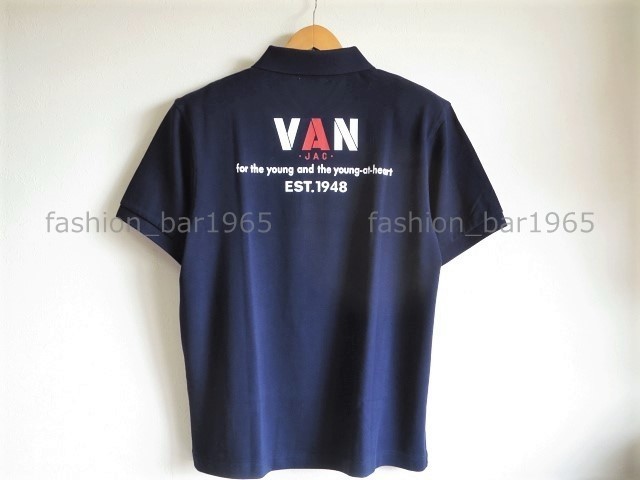 定番人気，得価 VAN JAC ヴァンヂャケット グラフィックロゴ バックプリント ポロシャツ ネイビー 日本製 LL/サマーアイビー Kent SCENE J.PRESS(XLサイズ以上)｜売買されたオークション情報、yahooの商品情報をアー XLサイズ以上