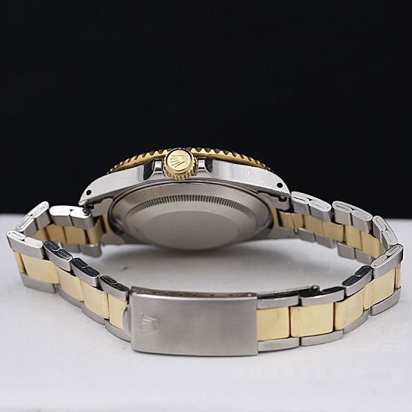1円 稼働 良品 ロレックス サブマリーナ オイスターパーペチュアルデイト 16613 SS×YG AT 黒文字盤 メンズ腕時計 KOR 5495490