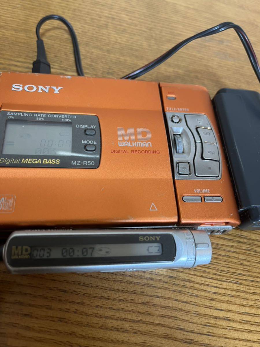 希少カラー!! SONY MZ-R50 ソニー MDウォークマン オレンジ レトロ