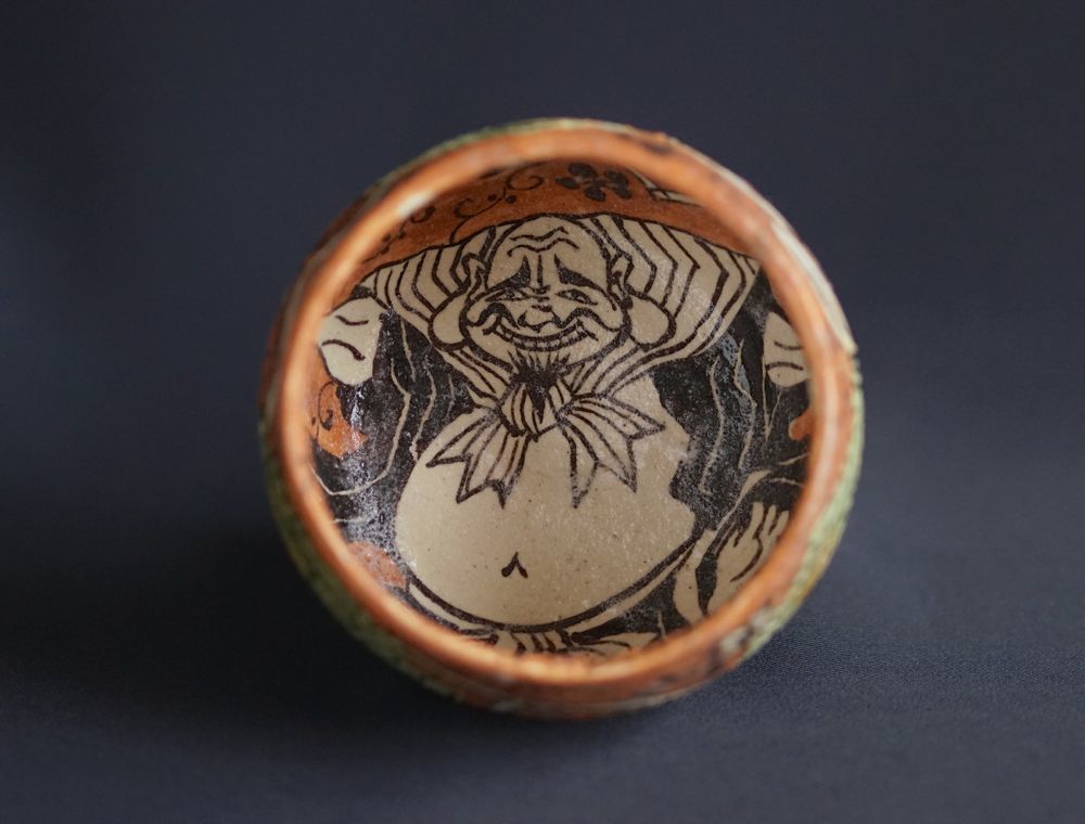 深見文紀作 漫画織部 バニーガール文 ぐい呑 深見 文紀 (FUKAMI