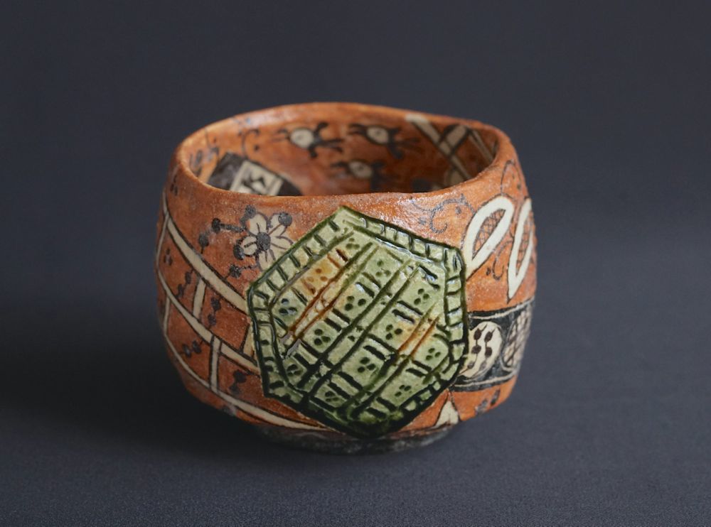 深見文紀作 漫画織部 バニーガール文 ぐい呑 深見 文紀 (FUKAMI