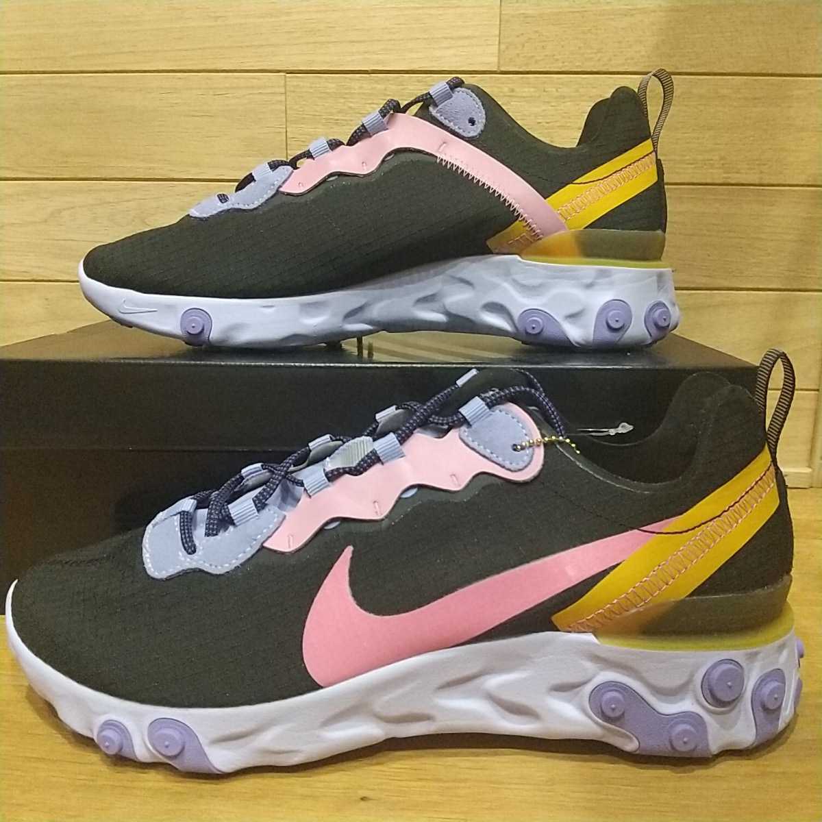 【超激得，爆買い】 27.5cm 正規品 ナイキ リアクト エレメント 55 プレミアム NIKE REACT ELEMENT 55 PREMIUM 黒/薄ピンク CI9593-001(27.5cm)｜売買されたオークション情報、yahooの商品情報をアーカイブ公開 - オークファン 27.5cm