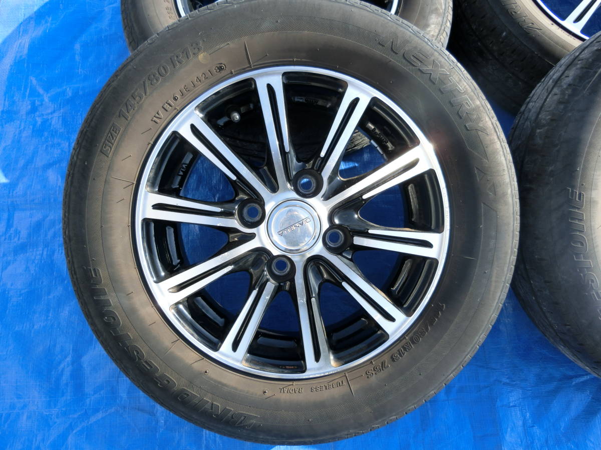 2] 13インチ 社外 アルミホイール 4本セット BRIDGESTONE 145/80R13