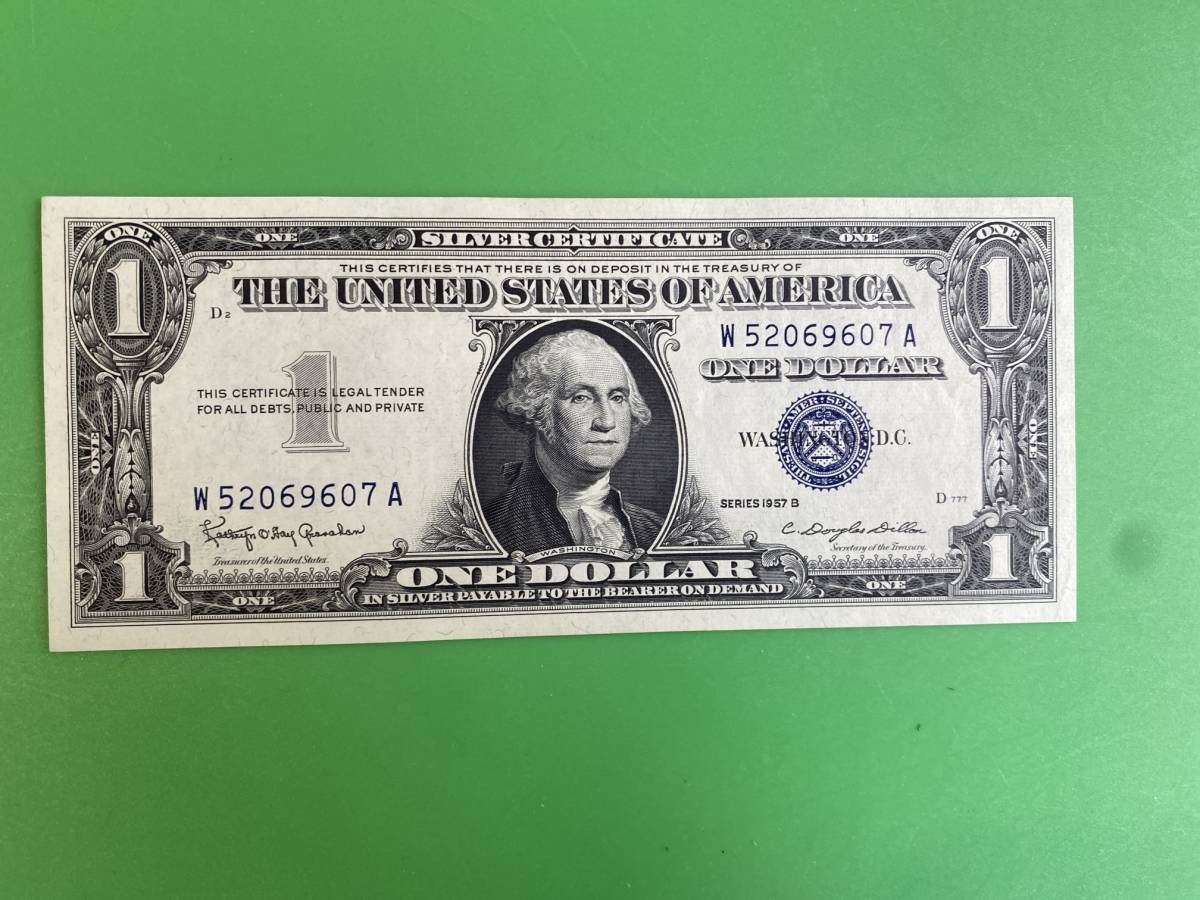 驚きの破格値，得価 アメリカ 1957年 $1札 ブルーシール 銀兌換券 1ドル札 青紋章 昭和32年 新札 ピン札 未流通 昭和32年 春休み ギフト 激レア チップ(世界)｜売買されたオークション情報、yahooの商品情報をアーカ 世界