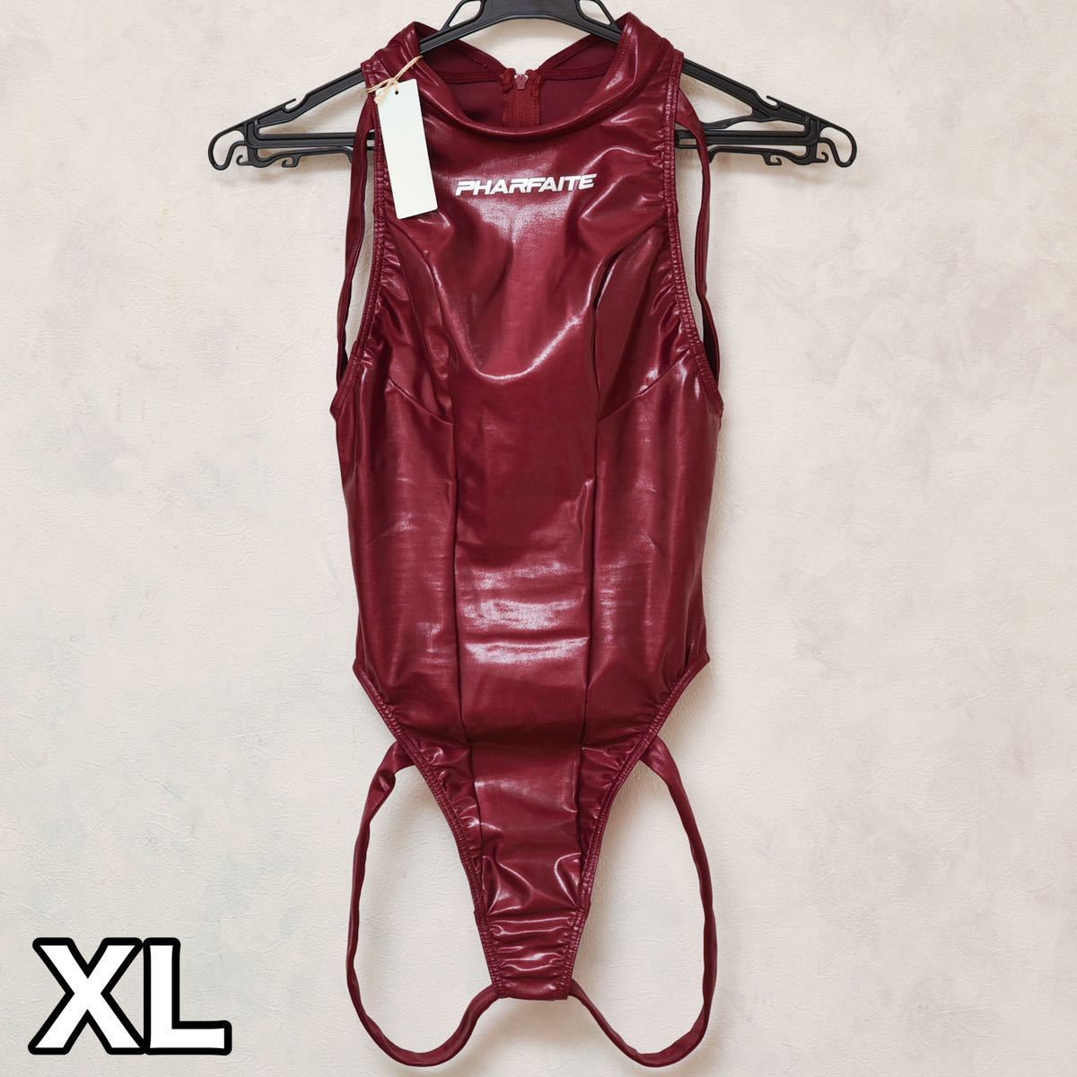 値下げ！【販売終了色】パルフェット/ワイン　ハイネックバインダーT＜XL＞ pharfaite / パルフェット XL ハイネックバインダー Tバック 競泳水着
