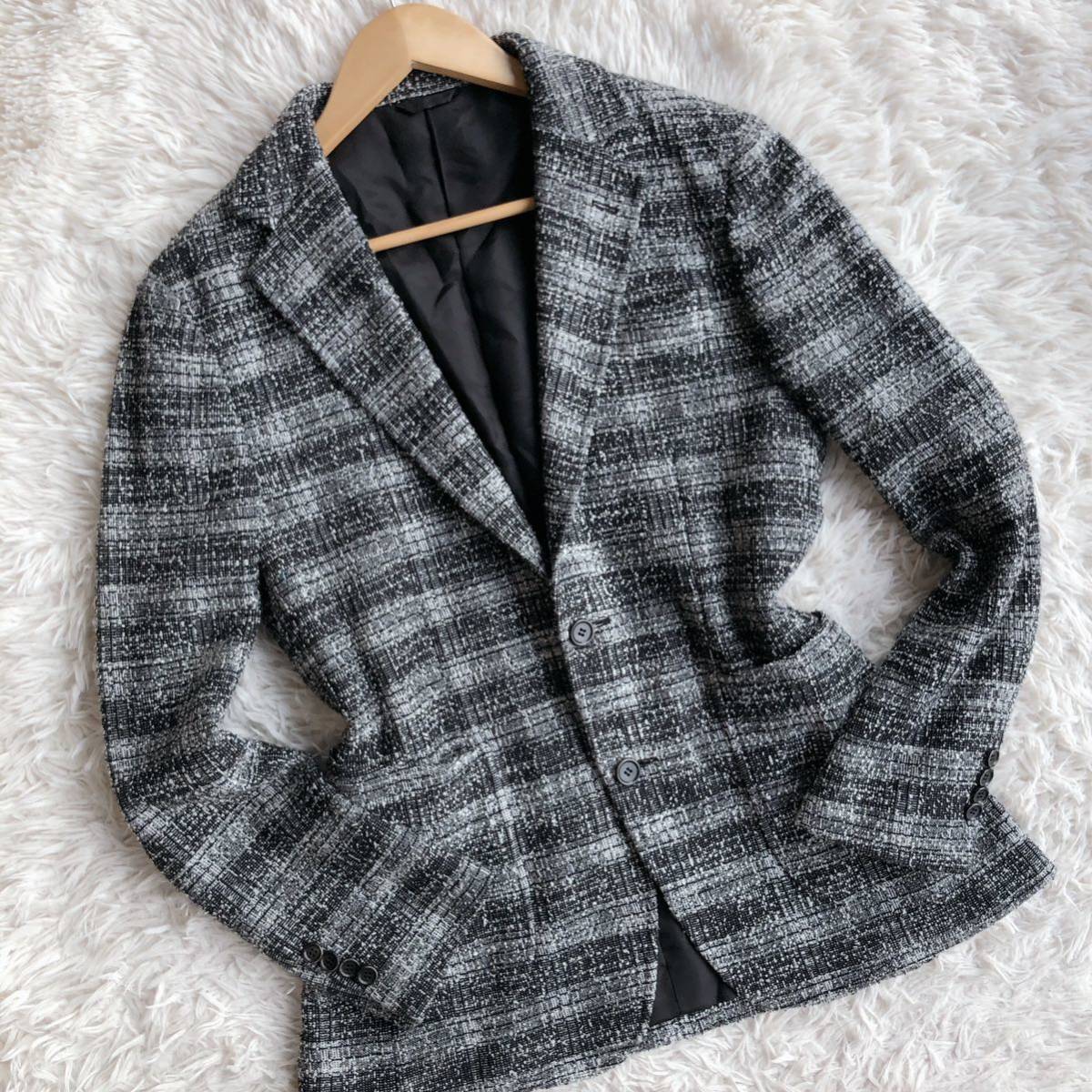 至高の逸品】BARNEYS NEWYORK 霜降り テーラードジャケット グレー
