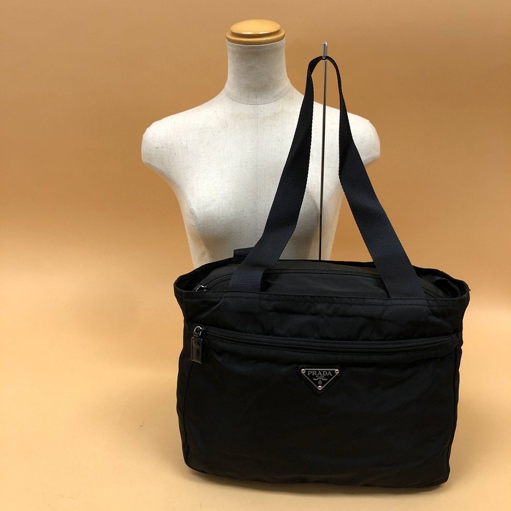 PRADA プラダ ナイロン トートバッグ ブラック B6672F ヴィンテージ風