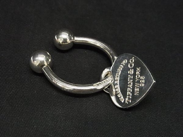 1円 ■美品■ TIFFANY＆Co. ティファニー リターントゥティファニー SV925 ハートタグ キーリング キーホルダー シルバー系 AG4051トN