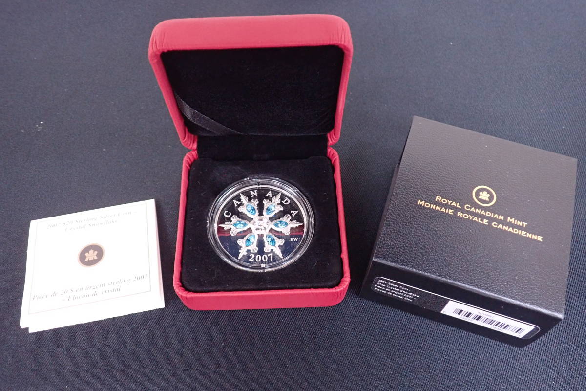 激安大特価，品質保証 1円 ROYAL CANADIAN MINT 2007 20ドル銀貨 SV925 Blue Crystal Snowflake Swarovski ELIZABETH II カナダ スワロフスキー G03176(北アメリカ)｜売買されたオークション情報、yahooの商品情報をアーカイブ公開 - オークフ 北アメリカ