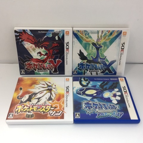 g128504　【中古】3DS ポケットモンスター　サン アルファサファイア　X Y ポケモン ソフト まとめ 4点セット