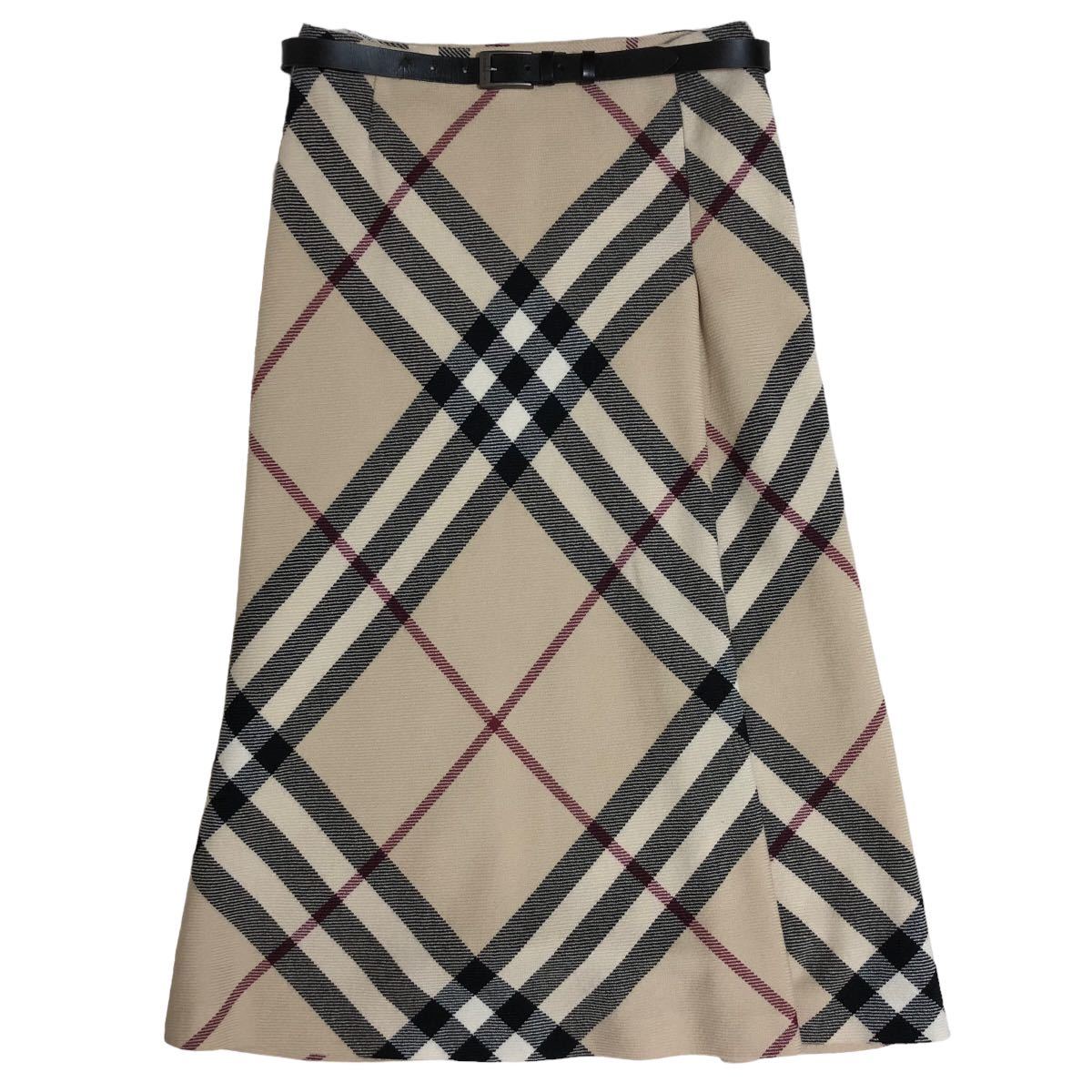 BURBERRY チェック柄 ジャンパースカート10Y ノバチェック バーバリー スカート ノバチェック レディース サイズ36 ベルト付き