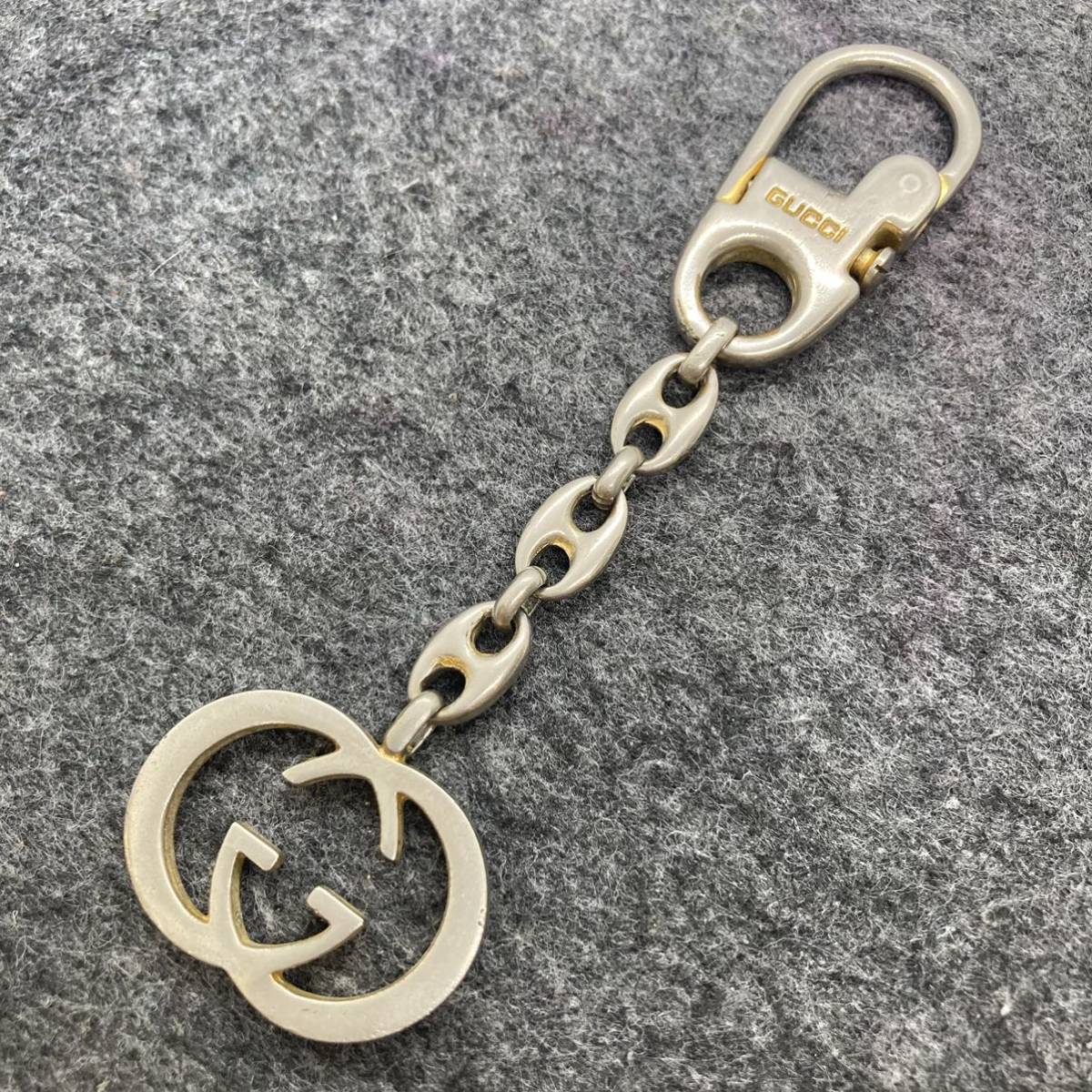 KO24□GUCCI グッチ インターロッキングG キーホルダー キーリング チャーム シルバー ゴールド
