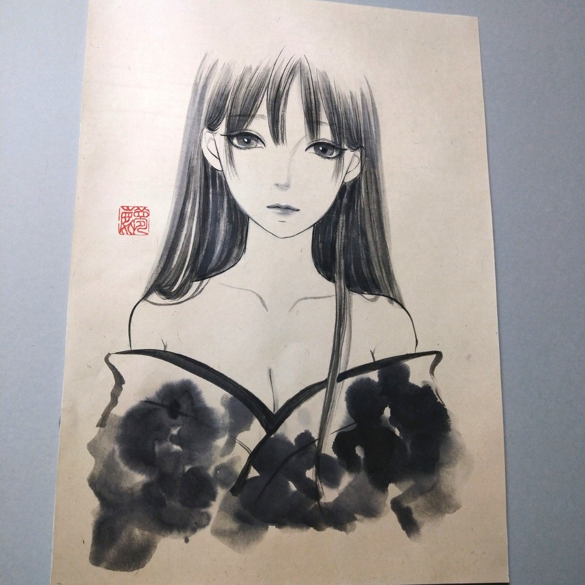 専用　肉筆原画　墨絵　水墨画　日本画　習作　和服　和装　美人画 肉筆原画 水墨画 美人画 日本画 墨絵 水墨画 絵画 和装 肉筆原画 墨絵
