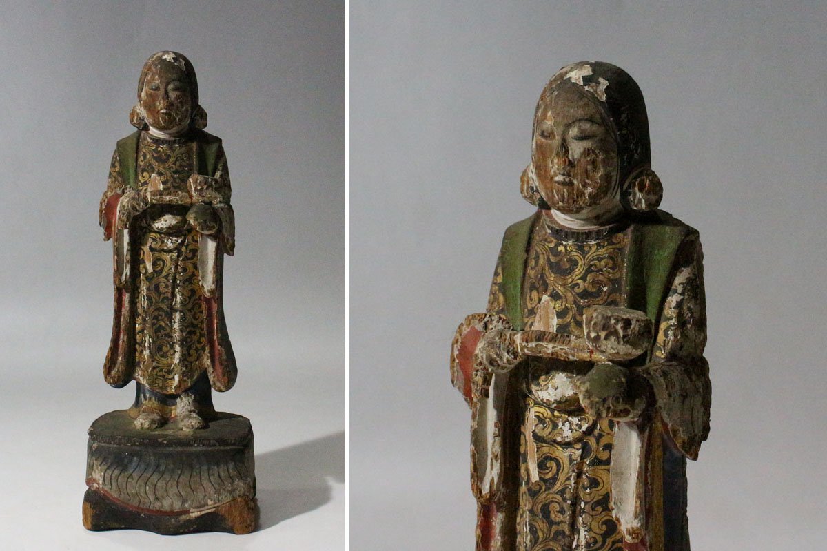 時代市場□木彫極彩色 聖徳太子孝養像□仏像・仏教美術