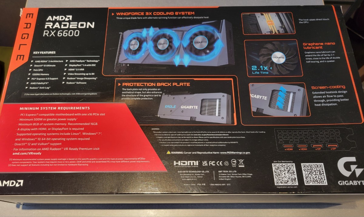 ほぼ未使用】GIGABYTE製グラボ Radeon RX 6600 EAGLE GV-R66EAGLE-8GD