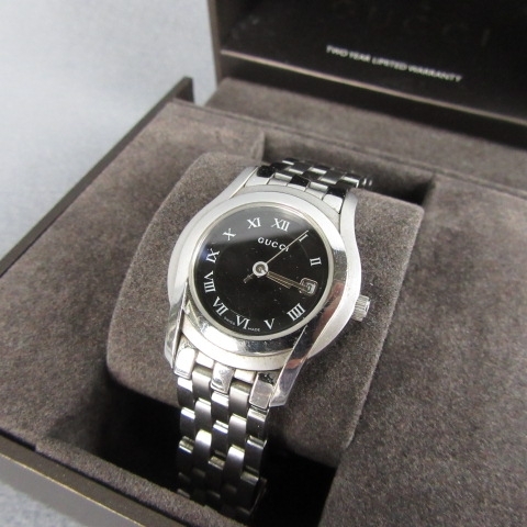KG304☆GUCCI 5500 ステンレスベルト 11679215 レディース腕時計☆A