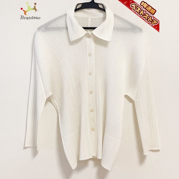 プリーツプリーズ PLEATS PLEASE 長袖シャツブラウス サイズ3 L - 白