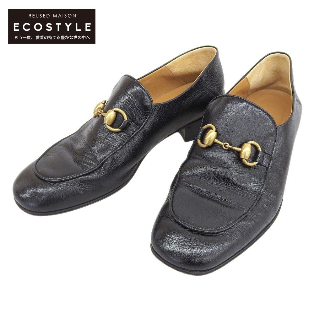 【本物保証，正規品】 GUCCI グッチ ホースビット レザー ローファー シューズ レディース ブラック 36 1/2 571050(パンプス)｜売買されたオークション情報、yahooの商品情報をアーカイブ公開 - オークファン 靴