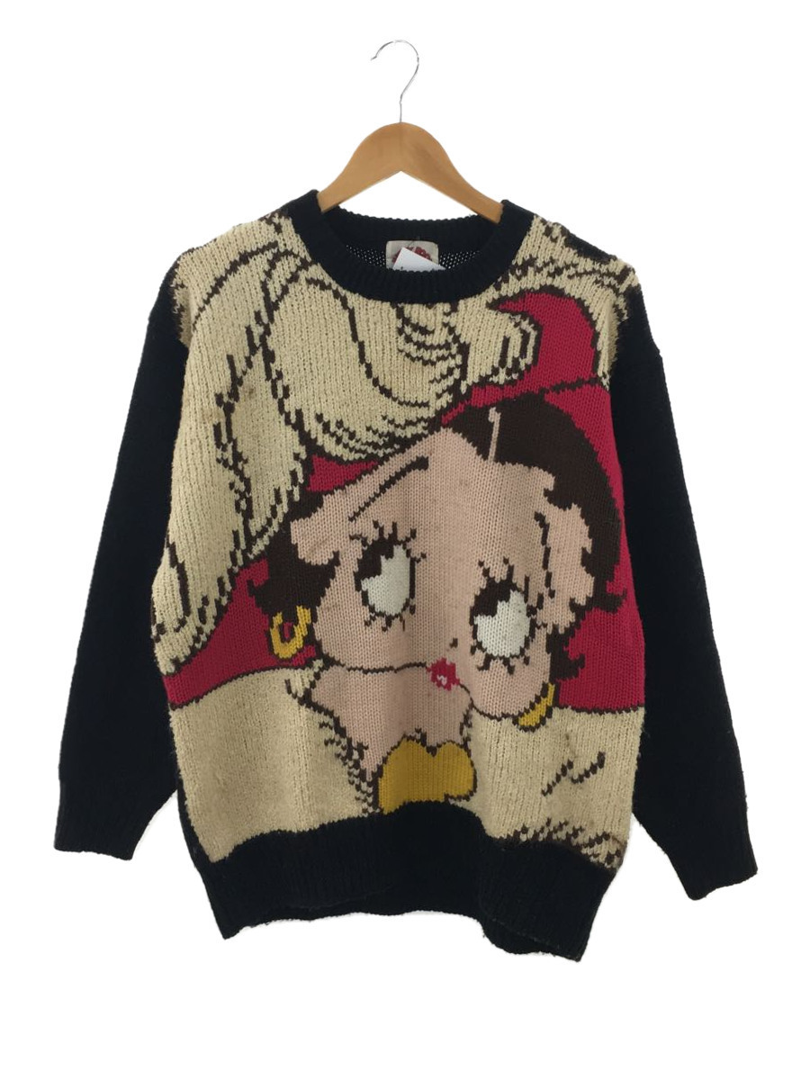 BETTY BOOP/セーター(厚手)/M/ウール/BLK/総柄