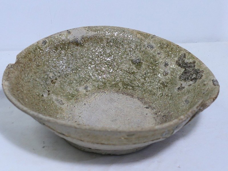 関東初荷3 自然釉の綺麗な山茶碗 茶道具 山茶碗 須恵器 平安時代 