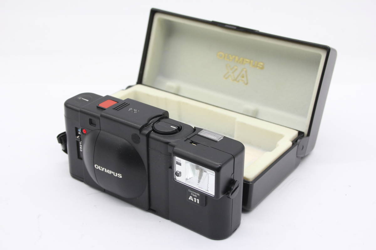 Y2536 【ケース付き】 オリンパス Olympus XA 35mm F2.8 A11ストロボ付き コンパクトカメラ ジャンク