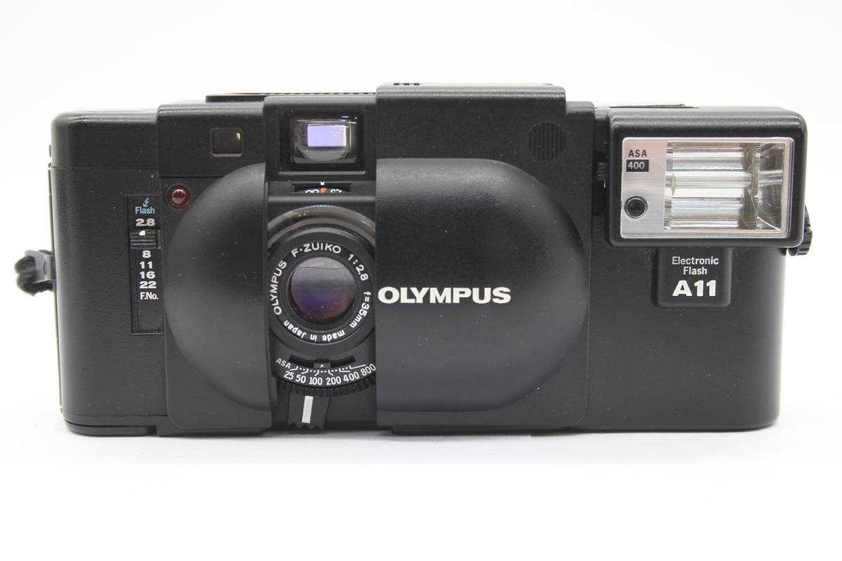 Y2536 【ケース付き】 オリンパス Olympus XA 35mm F2.8 A11ストロボ付き コンパクトカメラ ジャンク