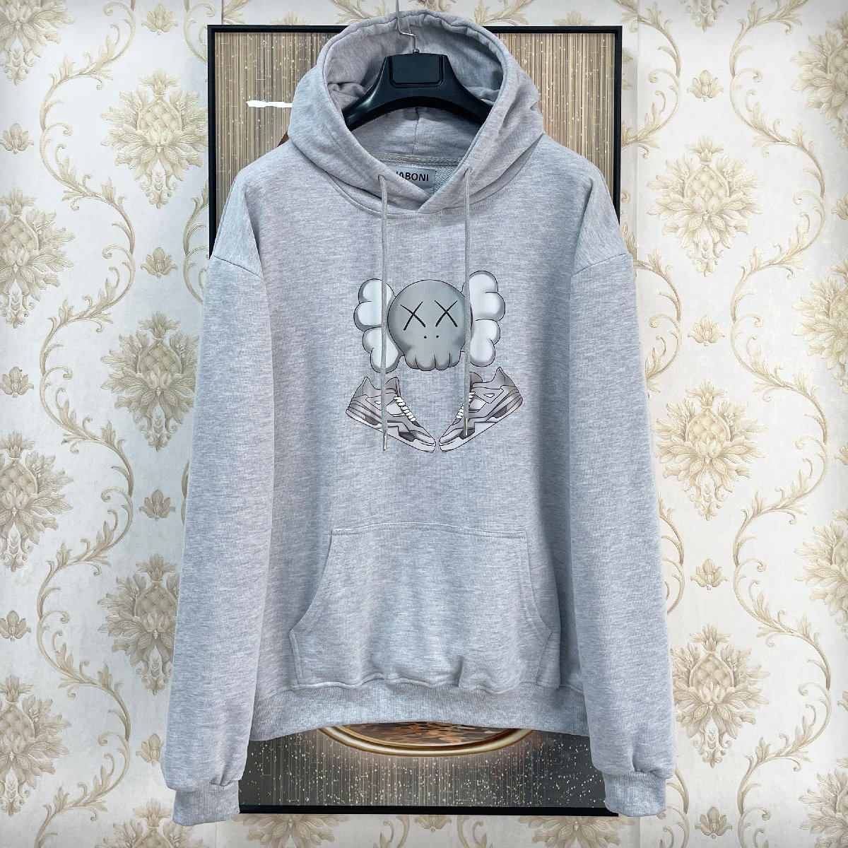 個性EU製＆定価4万◆UABONI*Paris*パーカー*ユアボニ◆コットン 高級 春夏 ソフト プルオーバー トレーナー KAWS/カウズ L/48サイズ