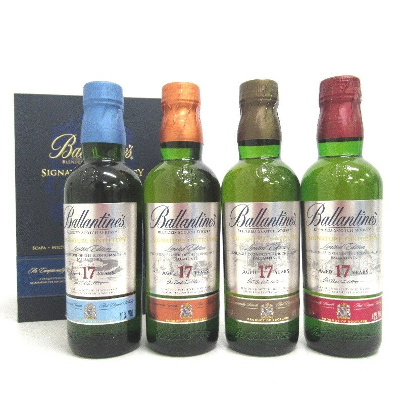  ウイスキー バランタイン 17年 シグネチャー ディスティラリー 4本セット 200ml(スコッチ)｜売買されたオークション情報、yahooの商品情報をアーカイブ公開 - オークファン スコッチ