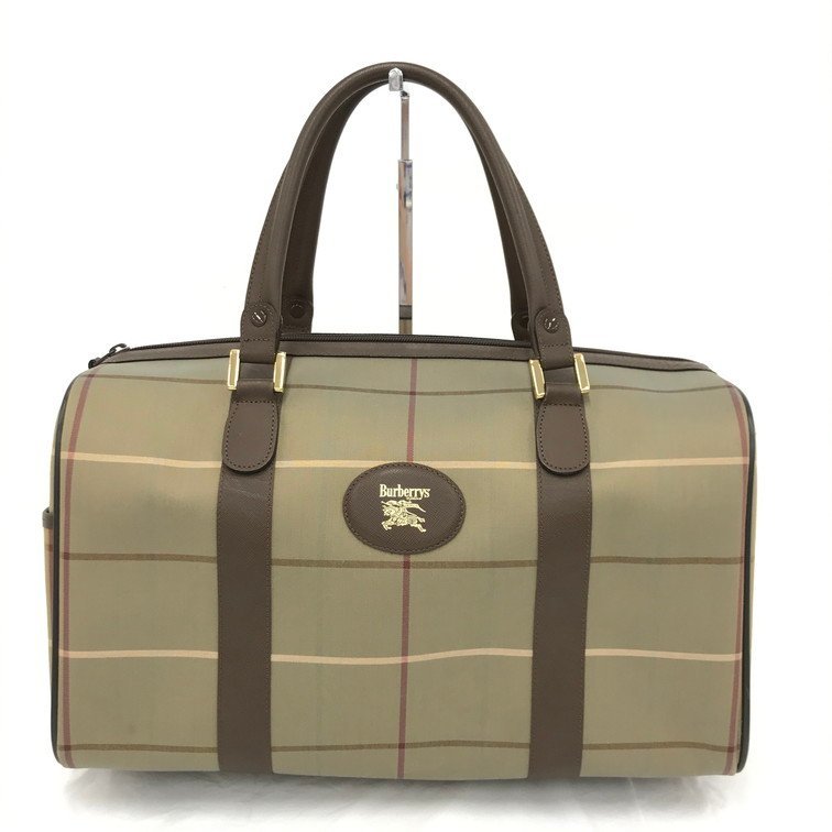 BDAI6031】BURBERRY バーバリー ボストンバッグ キャンバス×レザー
