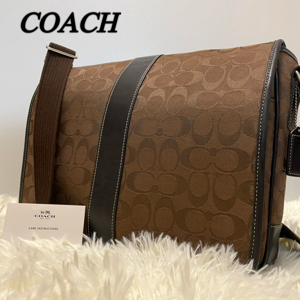 大人気，限定SALE COACH コーチ ショルダーバッグ シグネチャー バック 斜め掛け メンズ レディース A4 書類 ノートパソコン 男女兼用 キャンバス レザー 1円(男性用)｜売買されたオークション情報、yahooの商品 かばん、バッグ