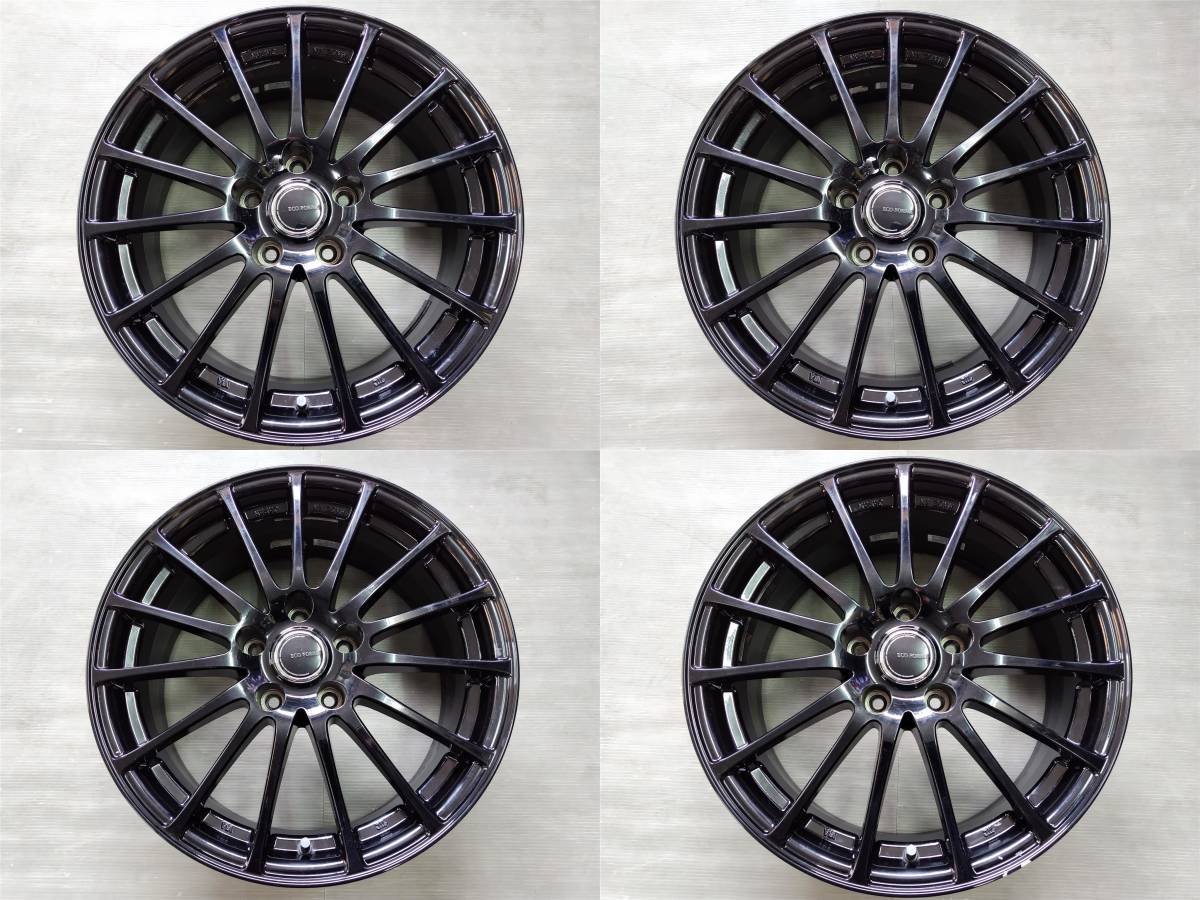 送料無料 【 ブリヂストン エコフォルム CRS101 ブラック 4本 】 17インチ 7J +38 PCD114.3 5H ハブ径約73mm アルミホイール MADE IN JAPAN