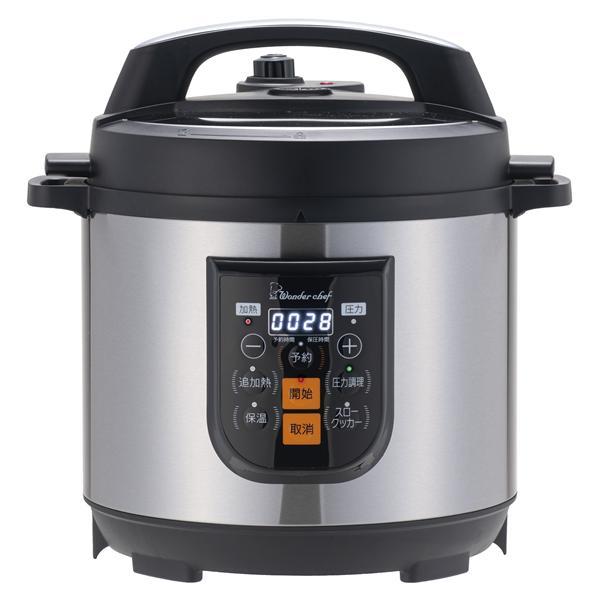 14-44474 未使用 ワンダーシェフ 家庭用マイコン 電気圧力鍋 8.0L 楽ポン 大容量 プロ仕様 圧力なべ 310385 100v対応 予約タイマー付