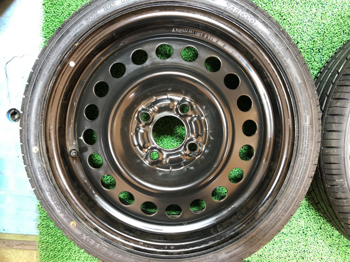 鉄チンホイール 15inch 5.5j+40 × ZEETEX 165/45R15 PCD100 4穴 軽 
