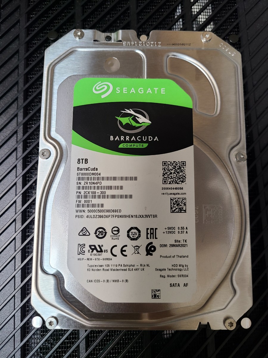 Seagate BarraCuda 3.5インチ 8TB 内蔵ハードディスク HDD 6Gb/s 256MB 5400rpm ST8000DM004 中古 5