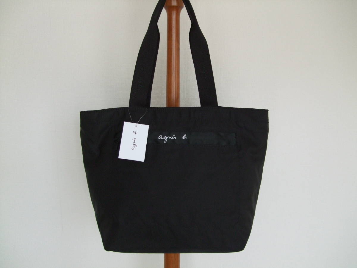 agnes b. VOYAGE ナイロントートバッグ A4収納 肩掛け可 黒色