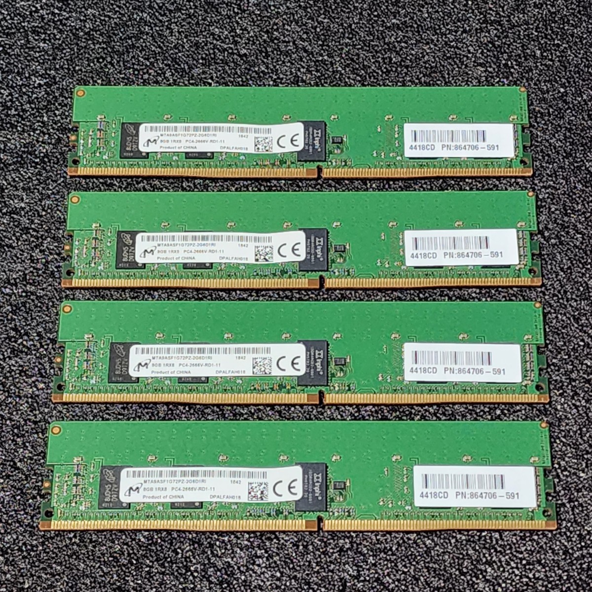 Micron製 32GB DDR4 2666 8GBx4枚組 同一型番です Micron DDR4-2666MHz 32GB (8GB×4枚キット) MTA9ASF1G72PZ-2G6D1RI
