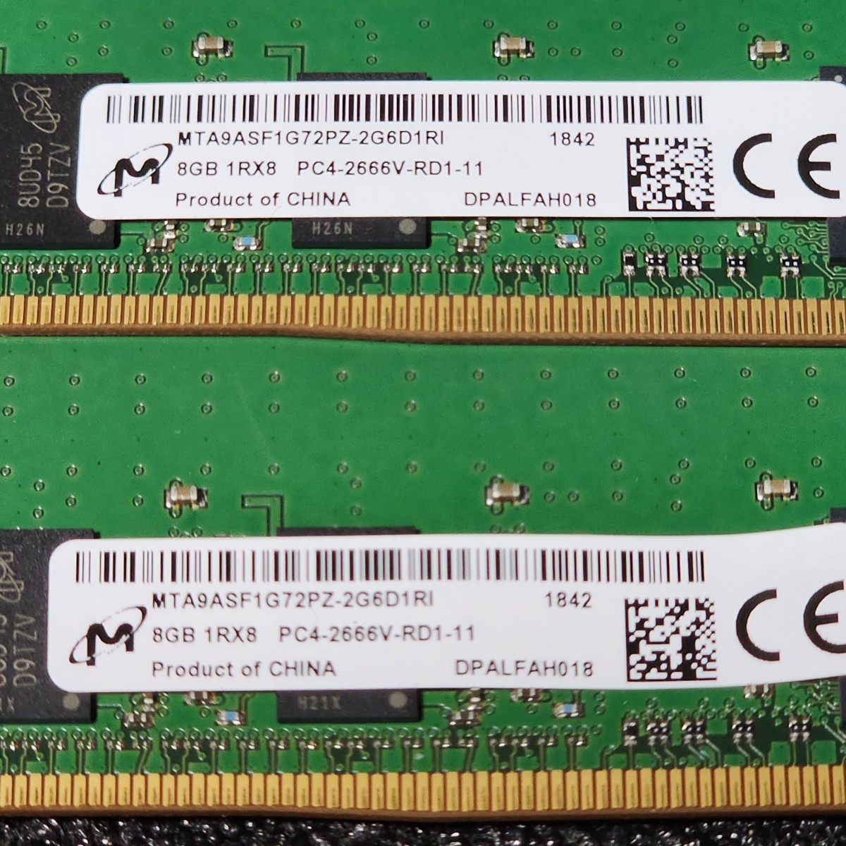 Micron DDR4-2666MHz 32GB (8GB×4枚キット) MTA9ASF1G72PZ-2G6D1RI