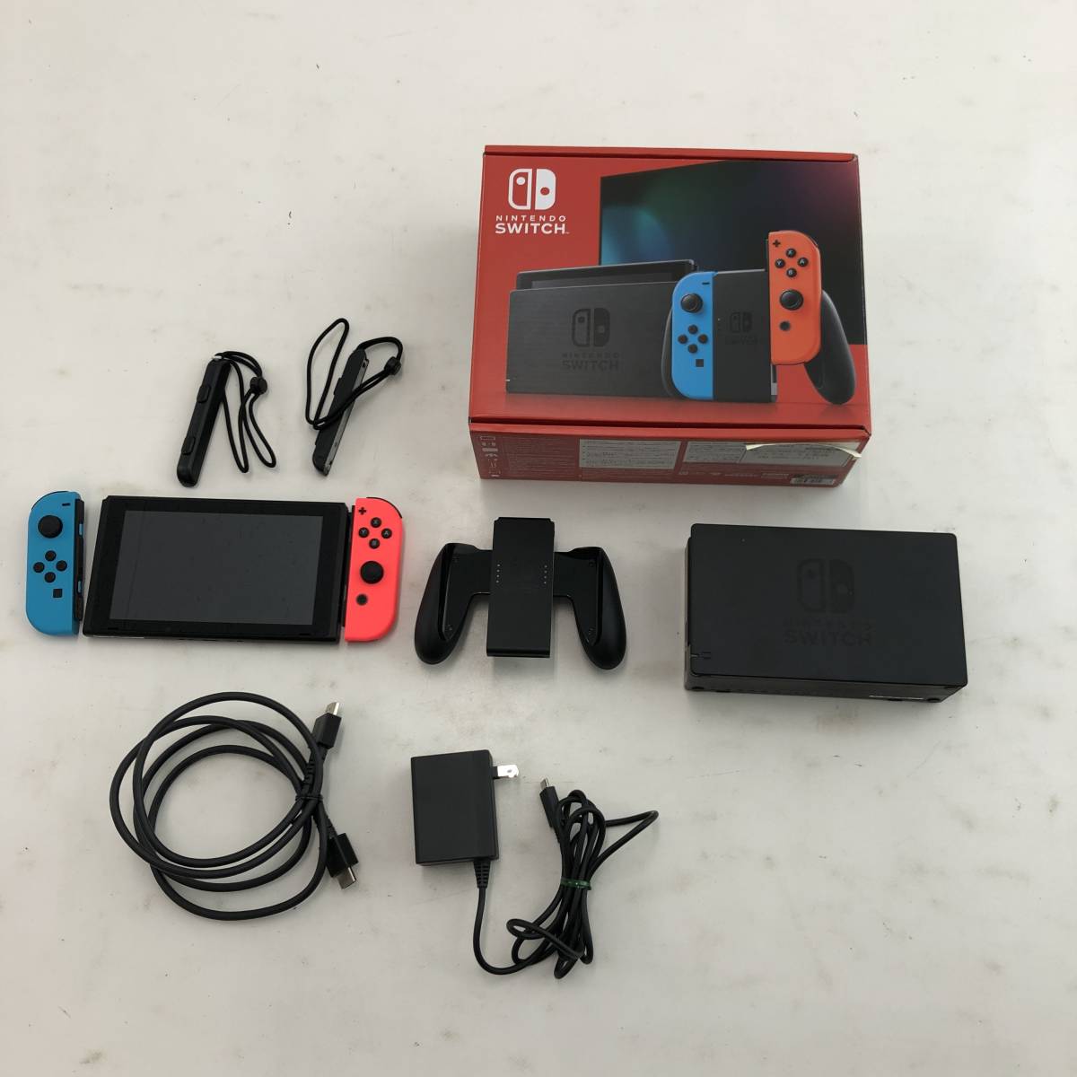 1円～】Nintendo Switch(新型) ネオンブルー ネオンレッド 本体一式