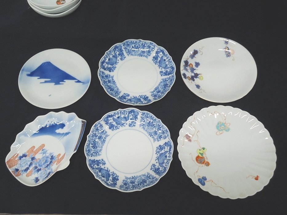 深川製磁 オールド深川 菊柄 金彩 丸皿 深皿 15セット 深川製磁