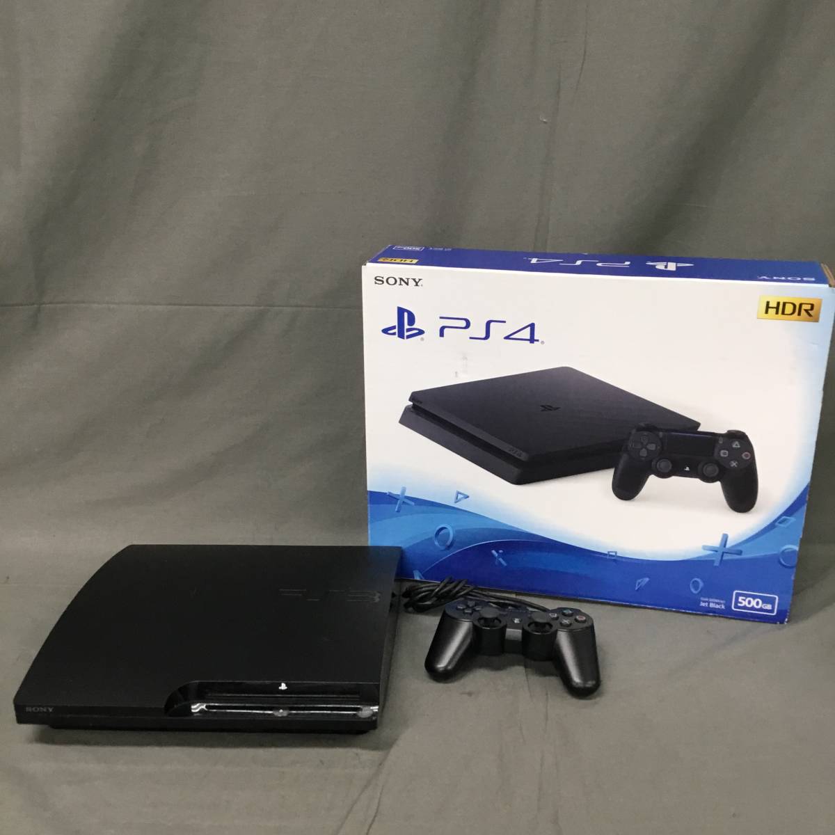 050417 232997 PlayStation3 プレイステーション 本体/CECH-2000A コントローラー 2点セット ゲーム機 付属品 箱別 
