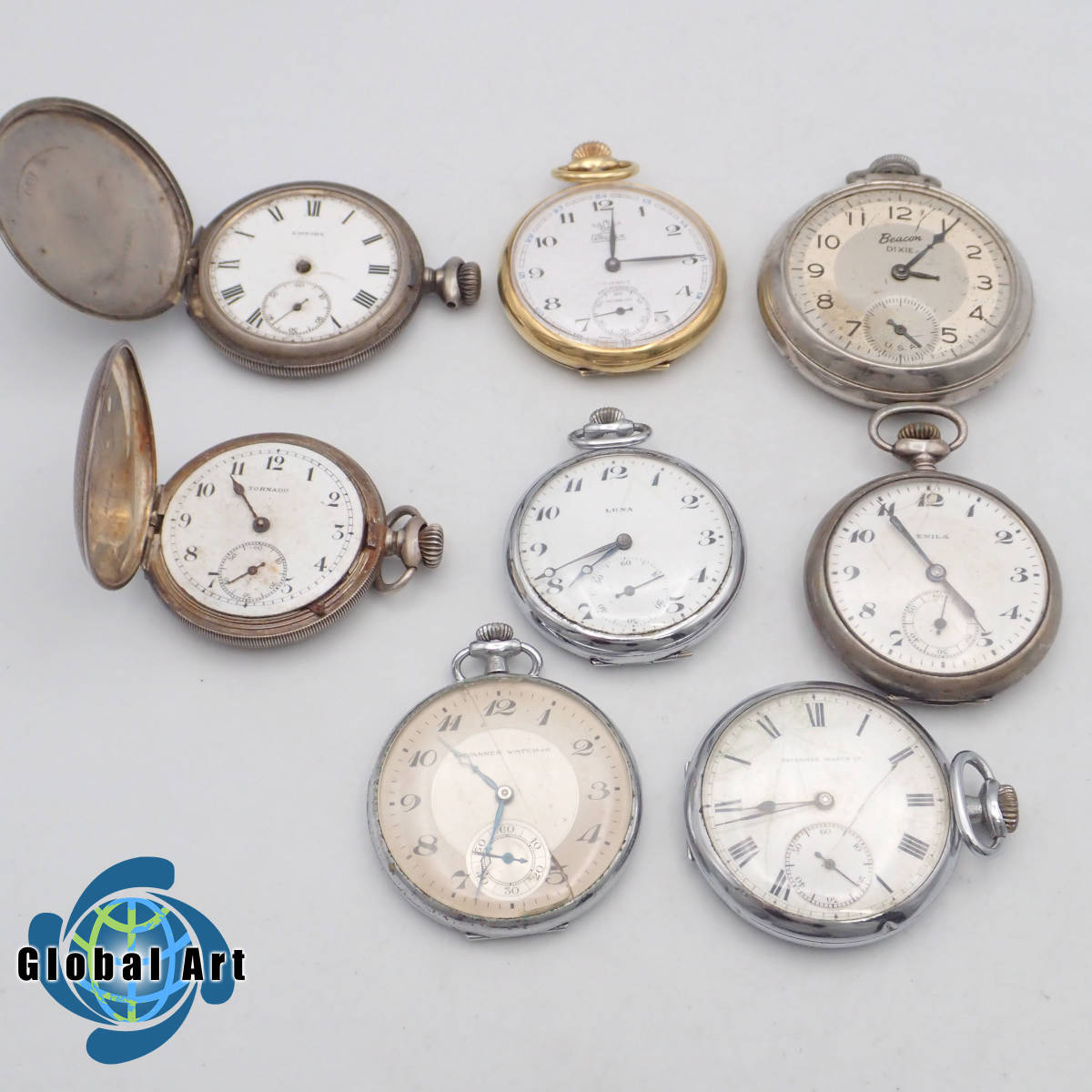 う04130/Watex ワテックス/TAVANNES/ENILA 等/手巻き/懐中時計/SILVER/0.900 含/まとめて/計8点セット/ジャンク 動作品 LZ JEWELRY COLLECTION ルビー