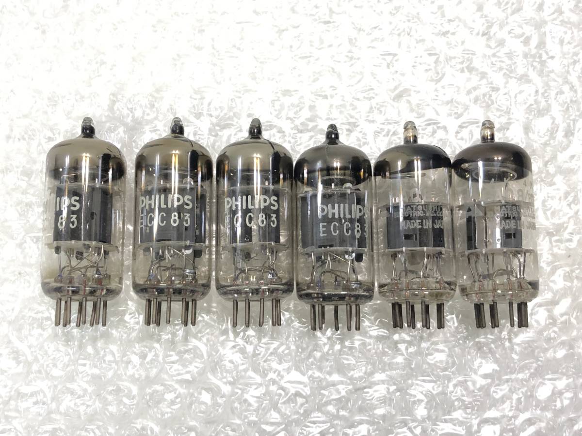 4-18-7【PHILIPS/松下電器】真空管 (ECC83)(6AQ8/ECC85) 計6点セット☆彡現状品
