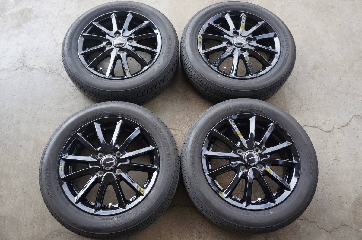 ⑩美品BSラジアルとアルミセット☆155/65R14☆KOSEI☆中古☆