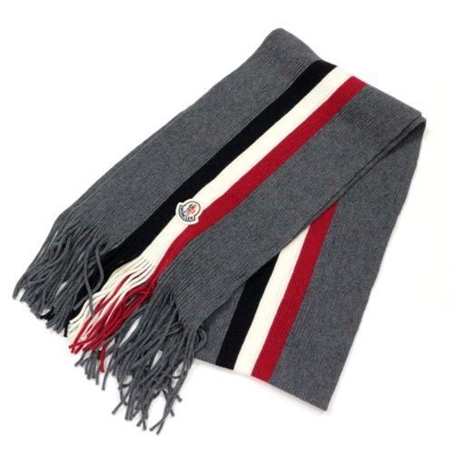 MONCLER モンクレール 2020 SCIARPA トリコロール マフラー グレー