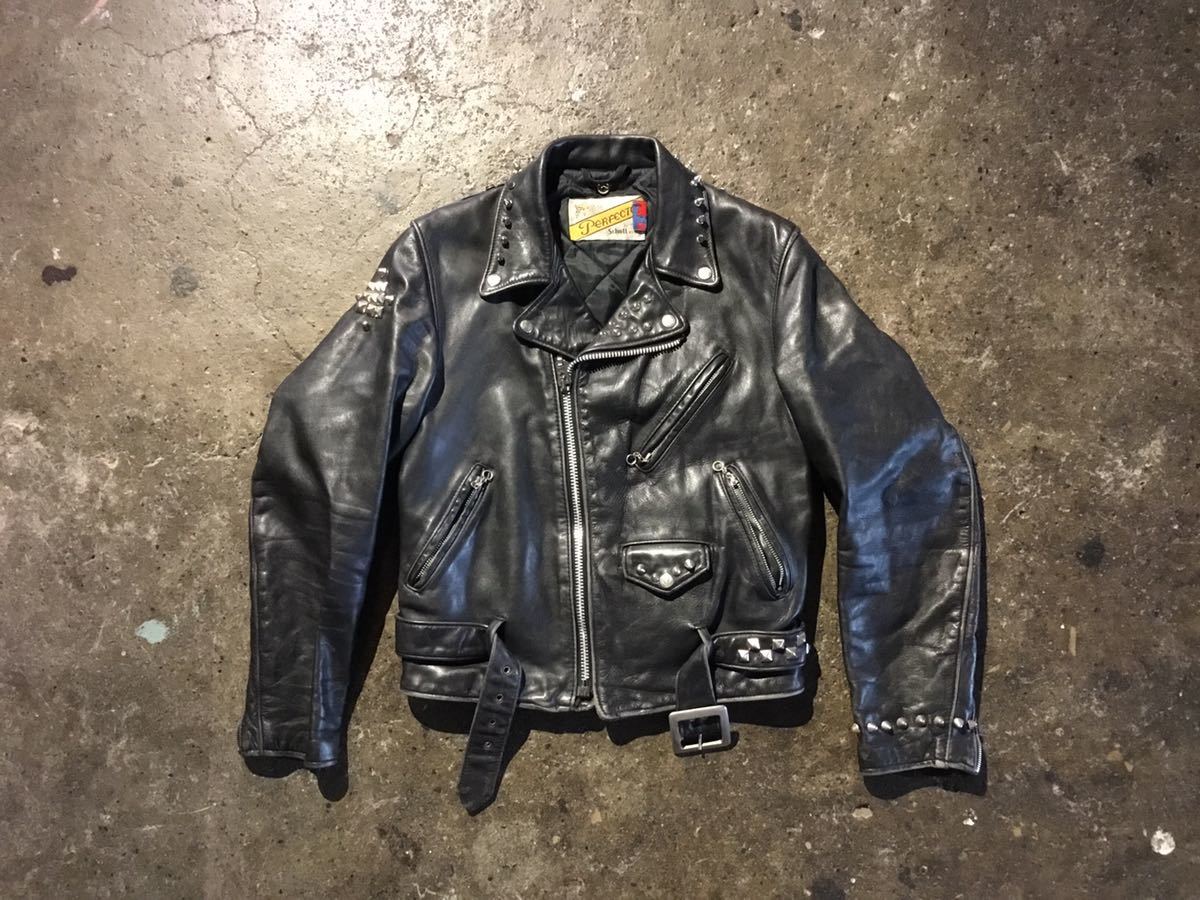 Schott ショット 80s 1980s 後期 バイカータグ スタッズ ダブル