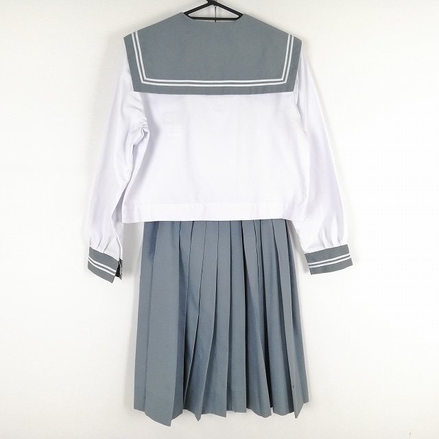 1円 セーラー服 スカート 上下2点セット 165 中間服 長袖 白3本線 女子 